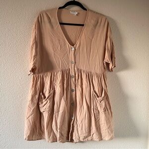 Amaryllis x Ashlee Nichols Dolman sleeve Button Front Babydoll Dress Sz Small